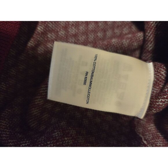 VTG Lands End Mens Supima Cotton V-Neck Sweater M Burgundy geometric classic - Picture 4 of 5